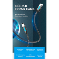Кабель для принтера USB 2.0 AM/BM 2.0m 480Mbps PVC black Vention (COQBH) Diawest