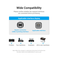 Кабель для принтера USB 2.0 AM/BM 2.0m 480Mbps PVC black Vention (COQBH) Diawest