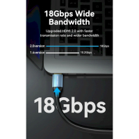 Кабель мультимедійний HDMI to HDMI 2.0m V2.0 4K 60Hz Aluminum Alloy Blue Vention (ALHSH) Diawest