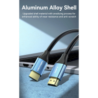 Кабель мультимедійний HDMI to HDMI 2.0m V2.0 4K 60Hz Aluminum Alloy Blue Vention (ALHSH) Diawest