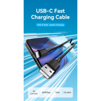 Дата кабель USB 2.0 AM to Type-C 3.0m 3.0A (18W) PVC black Vention (CTHBI) Diawest