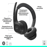 Навушники Logitech Zone 305 for Business Wireless/Bluetooth UC Black (981-001453) Diawest