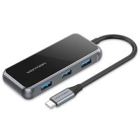 Концентратор Vention USB 3.1 Type-C to HDMI 4K60Hz/USB 3.0х3/RJ45/PD 87W 6-in-1 Mirrored Surface (TFFHB) Diawest