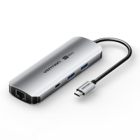 Концентратор Vention USB 3.1 Type-C to HDMI 4K60Hz/USB 3.0x2/RJ45/SD/TF/3.5mm/PD 100W Hub 9-in-1 (TQMHB) Diawest