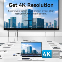 Концентратор Vention USB 3.1 Type-C to HDMI/USB 3.0x3/PD 100W Blue Aluminum Alloy Hub 5-in-1 (TGESB) Diawest