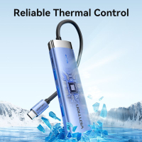 Концентратор Vention USB 3.1 Type-C to HDMI/USB 3.0x3/PD 100W Blue Aluminum Alloy Hub 5-in-1 (TGESB) Diawest