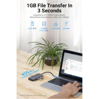 Концентратор Vention USB 3.1 Type-C to HDM/USB 3.0х3//PD 100W 5-in-1 (THFHB) Diawest