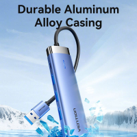 Концентратор Vention USB 3.0 to USB 3.0x3/RJ45/Type-C Hub Blue Aluminum Alloy 5-in-1 (TGFSB) Diawest