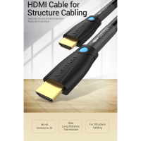 Кабель мультимедійний HDMI to HDMI 8.0m V2.0 Engineering 4K 60Hz 18Gbps HD 7.1 PVC Black Vention (AAMBK) Diawest