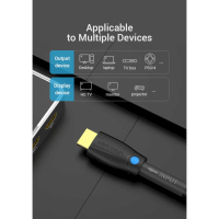 Кабель мультимедійний HDMI to HDMI 8.0m V2.0 Engineering 4K 60Hz 18Gbps HD 7.1 PVC Black Vention (AAMBK) Diawest