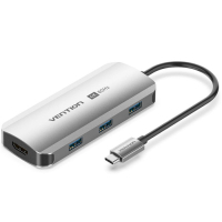 Концентратор Vention USB 3.1 Type-C to HDMI 4K60Hz/USB 3.0x3/PD 100W 5-in-1 (TQDHB) Diawest