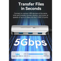Концентратор Vention USB 3.1 Type-C to HDMI 4K60Hz/USB 3.0x3/PD 100W 5-in-1 (TQDHB) Diawest
