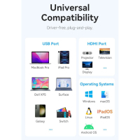 Концентратор Vention USB 3.1 Type-C to HDMI 4K60Hz/USB 3.0x3/PD 100W 5-in-1 (TQDHB) Diawest