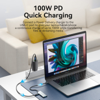 Концентратор Vention USB 3.1 Type-C to HDMI/USB 3.0x3/SD/TF/PD 100W 7-in-1 (TOPHB) Diawest