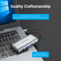 Концентратор Vention USB 3.1 Type-C to 3хUSB 3.0/TF/SD/PD 87W 6-in-1 (TGRHB) Diawest