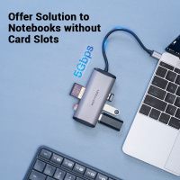 Концентратор Vention USB 3.1 Type-C to 3хUSB 3.0/TF/SD/PD 87W 6-in-1 (TGRHB) Diawest