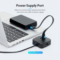 Концентратор Vention USB 3.0 to 4хUSB 3.0 Black 1.0m (CHBBF) Diawest