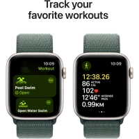 Смарт-годинник Apple Watch SE 2024 GPS 40mm Starlight Aluminium Case with Lake Green Sport Loop (MXEH3QH/A) Diawest