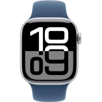 Смарт-годинник Apple Watch Series 10 GPS 42mm Silver Aluminium Case with Denim Sport Band - S/M (MWWA3QH/A) Diawest