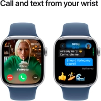 Смарт-годинник Apple Watch Series 10 GPS 42mm Silver Aluminium Case with Denim Sport Band - S/M (MWWA3QH/A) Diawest