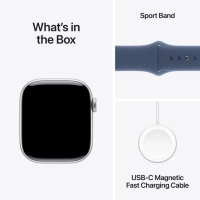 Смарт-годинник Apple Watch Series 10 GPS 42mm Silver Aluminium Case with Denim Sport Band - S/M (MWWA3QH/A) Diawest