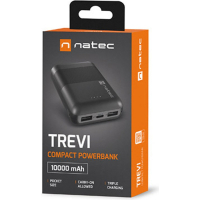 Батарея універсальна Natec 10000mah, Trevi Compact, USB-A*2/2.1A, USB-C/2.1A (NPB-1941) Diawest