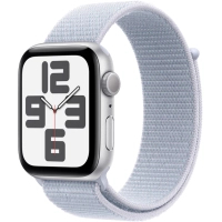Смарт-годинник Apple Watch SE 2024 GPS 44mm Silver Aluminium Case with Blue Cloud Sport Loop (MXET3QH/A) Diawest