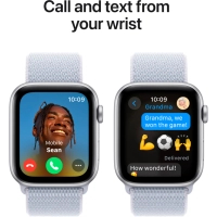 Смарт-годинник Apple Watch SE 2024 GPS 44mm Silver Aluminium Case with Blue Cloud Sport Loop (MXET3QH/A) Diawest