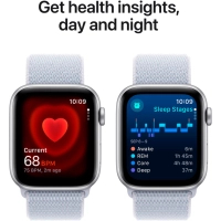 Смарт-годинник Apple Watch SE 2024 GPS 44mm Silver Aluminium Case with Blue Cloud Sport Loop (MXET3QH/A) Diawest