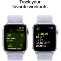 Смарт-годинник Apple Watch SE 2024 GPS 44mm Silver Aluminium Case with Blue Cloud Sport Loop (MXET3QH/A) Diawest