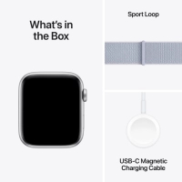 Смарт-годинник Apple Watch SE 2024 GPS 44mm Silver Aluminium Case with Blue Cloud Sport Loop (MXET3QH/A) Diawest