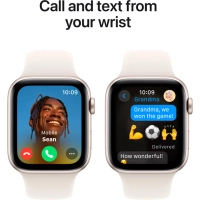 Смарт-годинник Apple Watch SE 2024 GPS 40mm Starlight Aluminium Case with Starlight Sport Band - M/L (MXEG3QH/A) Diawest