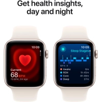 Смарт-годинник Apple Watch SE 2024 GPS 40mm Starlight Aluminium Case with Starlight Sport Band - M/L (MXEG3QH/A) Diawest
