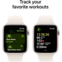 Смарт-годинник Apple Watch SE 2024 GPS 40mm Starlight Aluminium Case with Starlight Sport Band - M/L (MXEG3QH/A) Diawest