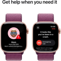 Смарт-годинник Apple Watch Series 10 GPS 42mm Rose Gold Aluminium Case with Plum Sport Loop (MWWK3QH/A) Diawest