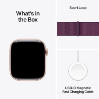 Смарт-годинник Apple Watch Series 10 GPS 42mm Rose Gold Aluminium Case with Plum Sport Loop (MWWK3QH/A) Diawest