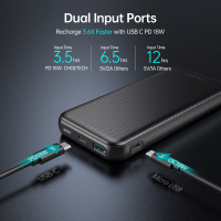 Батарея універсальна Choetech 10000mAh, PD/3.0/18W, QC/3.0 (B627-V3-CC-BK) Diawest