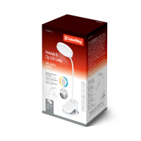 Настільна лампа ColorWay Flexible & Clip 2, 3.5W, battery 1800 mAh (CW-DL10FCB-W) Diawest