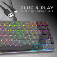 Клавіатура GamePro MK141R Red Swich Low Profile RGB USB Dark Gray (MK141R) Diawest