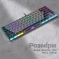 Клавіатура GamePro MK141R Red Swich Low Profile RGB USB Dark Gray (MK141R) Diawest