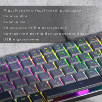 Клавіатура GamePro MK141R Red Swich Low Profile RGB USB Dark Gray (MK141R) Diawest