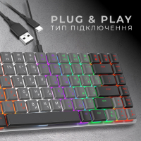 Клавіатура GamePro MK140R Red Swich Low Profile USB Dark Gray (MK140R) Diawest