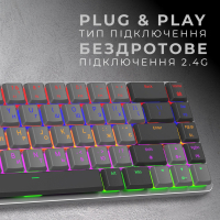 Клавіатура GamePro MK122R Red Swich Low Profile Wireless Dark Gray (MK122R) Diawest