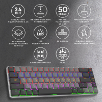 Клавіатура GamePro MK122R Red Swich Low Profile Wireless Dark Gray (MK122R) Diawest