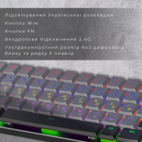 Клавіатура GamePro MK122R Red Swich Low Profile Wireless Dark Gray (MK122R) Diawest