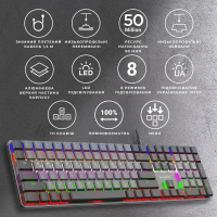 Клавіатура GamePro MK145R Red Swich Low Profile USB Dark Gray (MK145R) Diawest