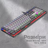 Клавіатура GamePro MK145R Red Swich Low Profile USB Dark Gray (MK145R) Diawest