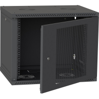 Шафа настінна Ipcom 9U, 600*450, перфорація, RAL9005 (СН-9U-060х045-ДП-7035) Diawest
