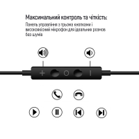 Навушники ColorWay 3.5 mm Wired Earphone Sound Wave Black (CW-WD04BK) Diawest