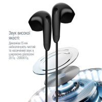 Навушники ColorWay 3.5 mm Wired Earphone Sound Wave Black (CW-WD04BK) Diawest